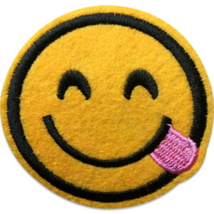 Smiley langue pendue – Écusson